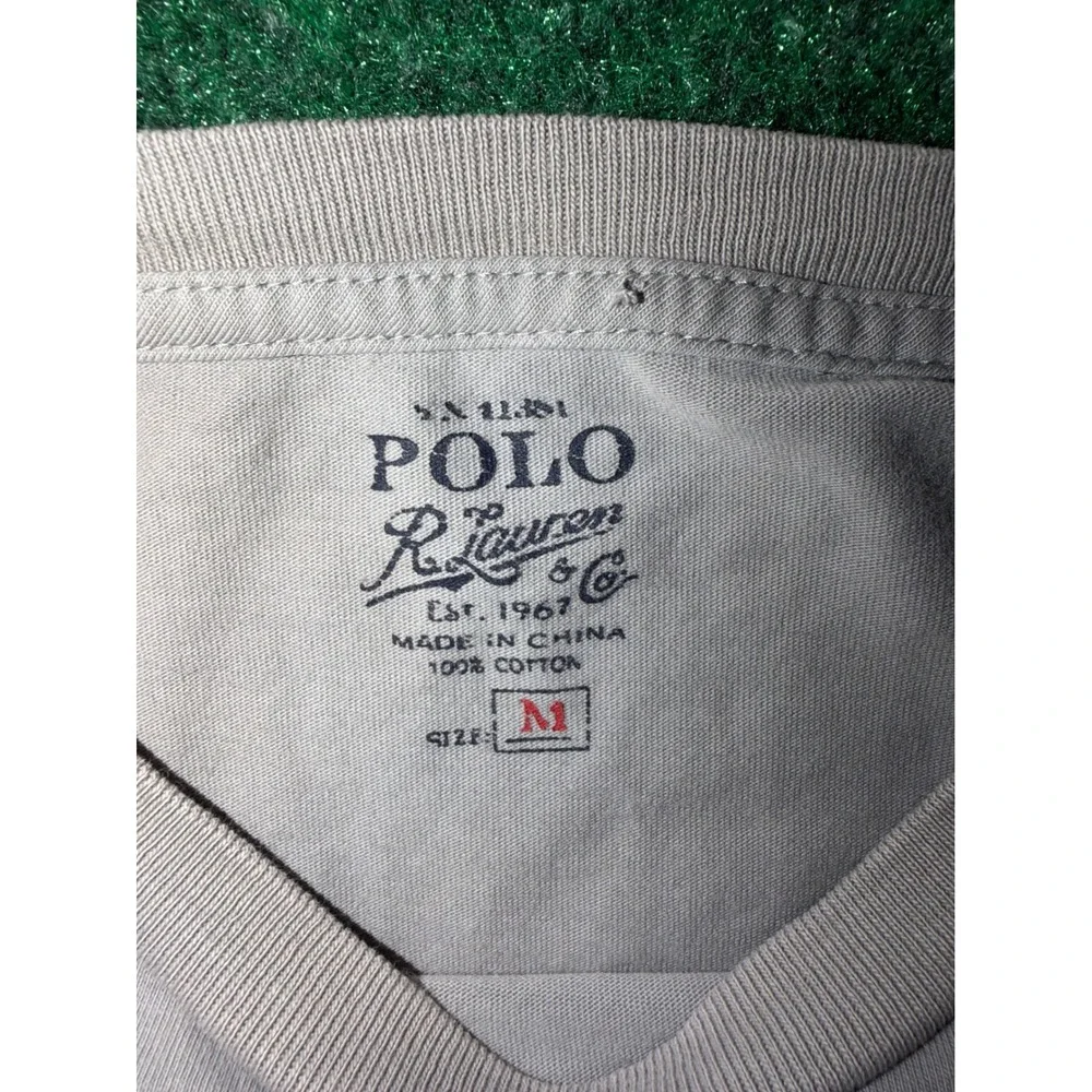 Polo Ralph Lauren Mens Short Sleeve Pocket T-Shirt Gray Cotton Pony Logo M